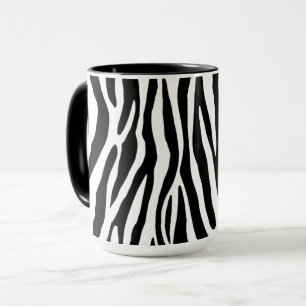 Zebra Stripe Pattern Classic Black and White Ani Mug