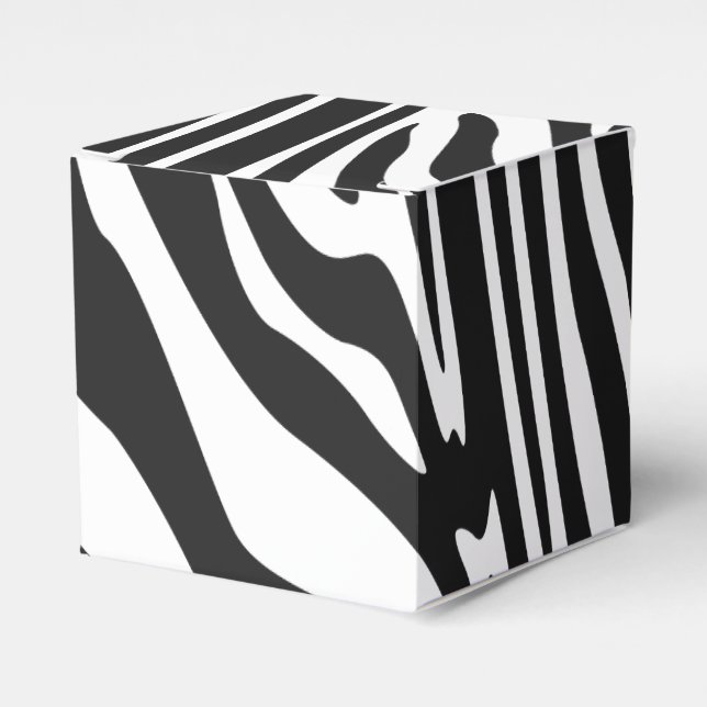 ZEBRA STRIPE PATTERN  FAVOUR BOX (Front Side)