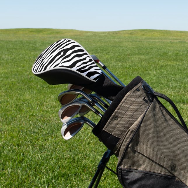Zebra stripe pattern golf head cover (In Situ)