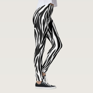 Zebra stripe pattern leggings