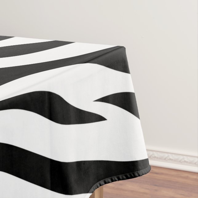 Zebra stripe pattern tablecloth (In Situ)