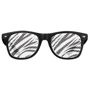 Zebra Stripe Print Retro Sunglasses