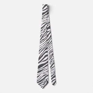 ZEBRA STRIPE WHITE AND BLACK TIE