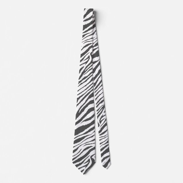 ZEBRA STRIPE WHITE AND BLACK TIE (Front)