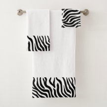 Zebra Striped Bath Towels