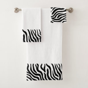 Zebra Striped Bath Towels