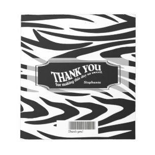 Zebra Striped Candy Bar Wrap Notepad
