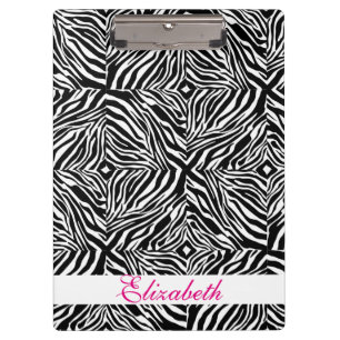 Zebra Striped Coats in Black and White Pattern Clipboard