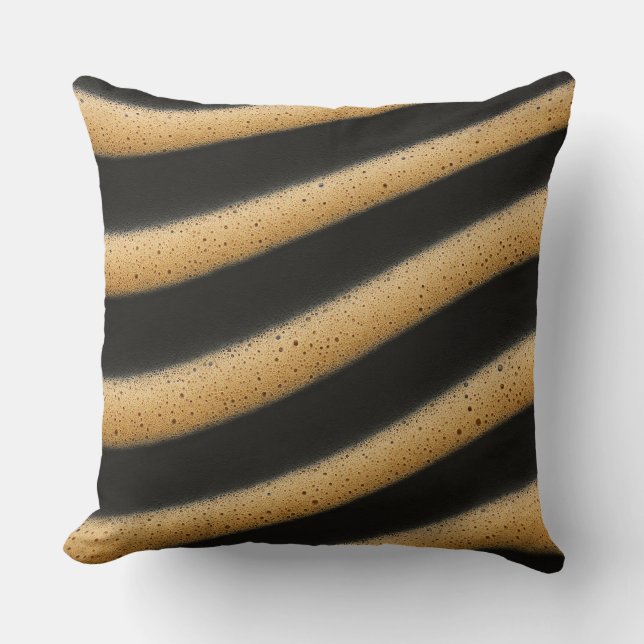 Zebra-striped espresso foam texture  cushion (Front)