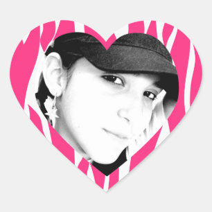 Zebra Striped Pink Personalised Photo Stickers