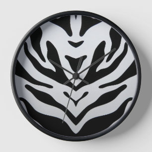 ZEBRA STRIPES ABSTRACT CLOCK