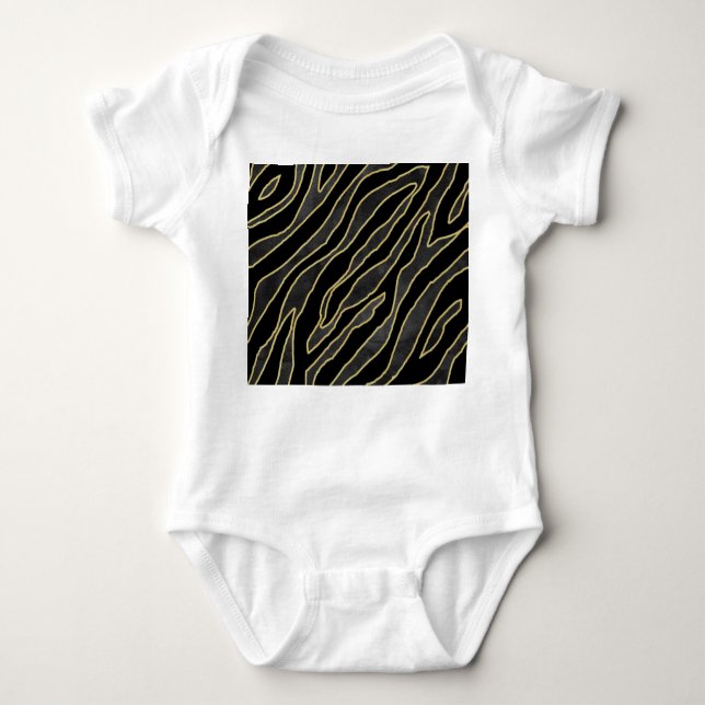 Zebra Stripes: Abstract Monochrome Seamless. Baby Bodysuit (Front)