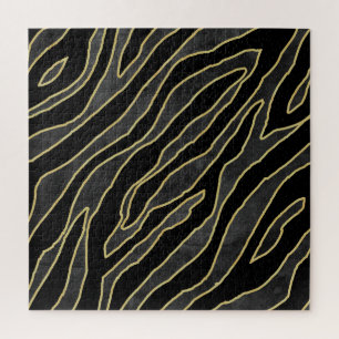 Zebra Stripes: Abstract Monochrome Seamless. Jigsaw Puzzle