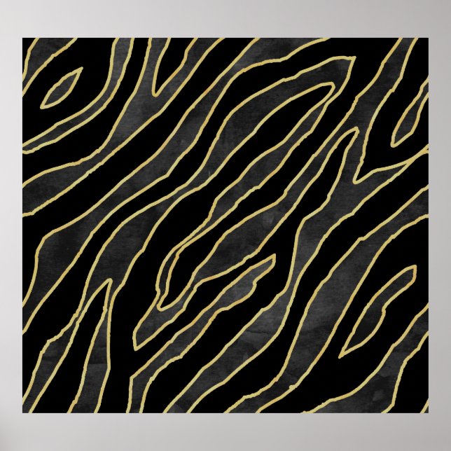 Zebra Stripes: Abstract Monochrome Seamless. Poster (Front)