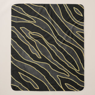 Zebra Stripes: Abstract Monochrome Seamless. Sherpa Blanket