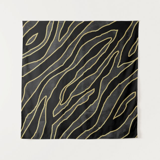 Zebra Stripes: Abstract Monochrome Seamless. Tapestry (Front)