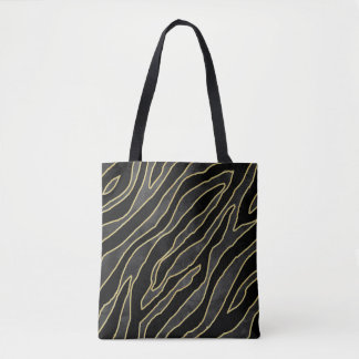 Zebra Stripes: Abstract Monochrome Seamless. Tote Bag