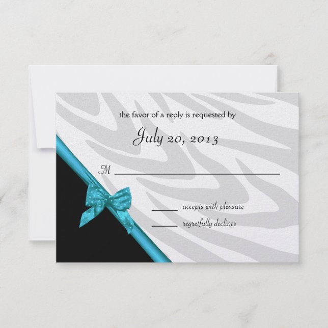 Zebra Stripes and Blue Ribbon/ Response Card (Front)