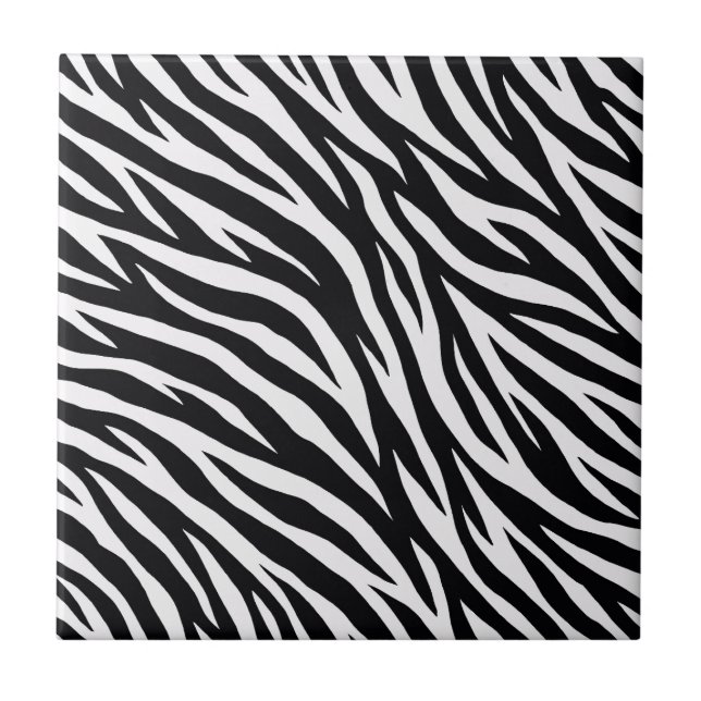 Zebra Stripes Animal Pattern Ceramic Tile (Front)