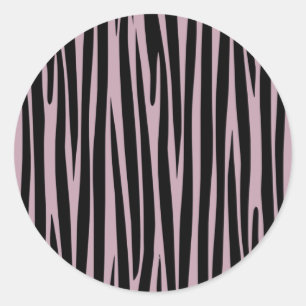 Zebra stripes animal pattern Lavender Background Classic Round Sticker