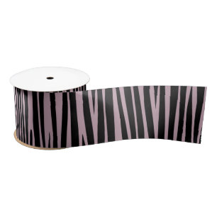 Zebra stripes Animal pattern Lavender Shade Satin Ribbon