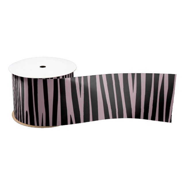 Zebra stripes Animal pattern Lavender Shade Satin Ribbon (Spool)