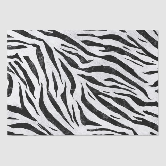 Zebra Stripes Animal Print Decoupage Tissue Paper (Front)