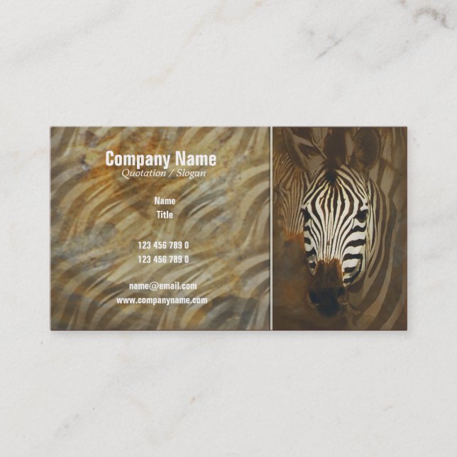 Zebra stripes art profile cards - customisable (Front)