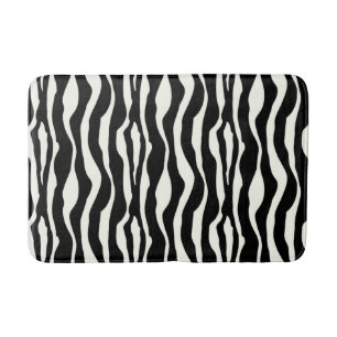 Zebra stripes - Black and White Bath Mat