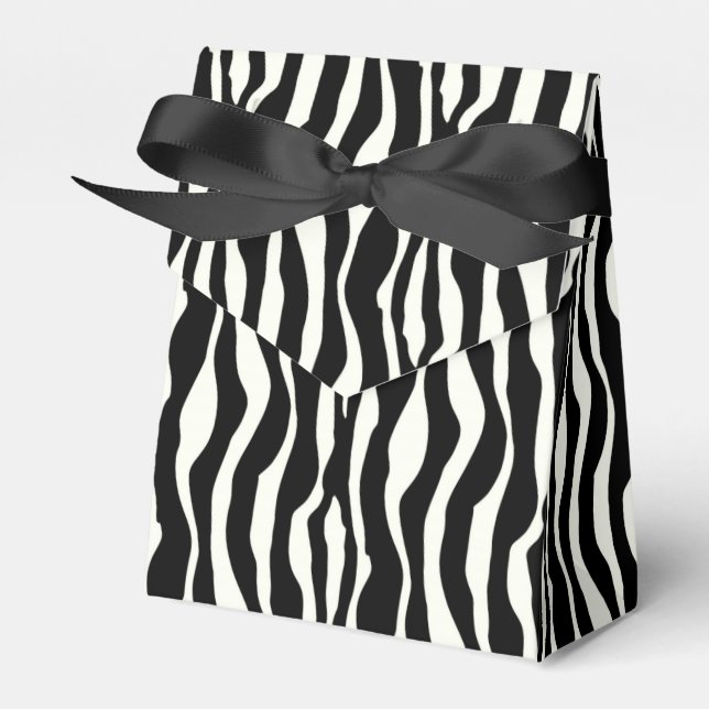 Zebra stripes - Black and White Favour Box (Front Side)
