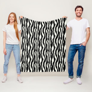 Zebra stripes - Black and White Fleece Blanket