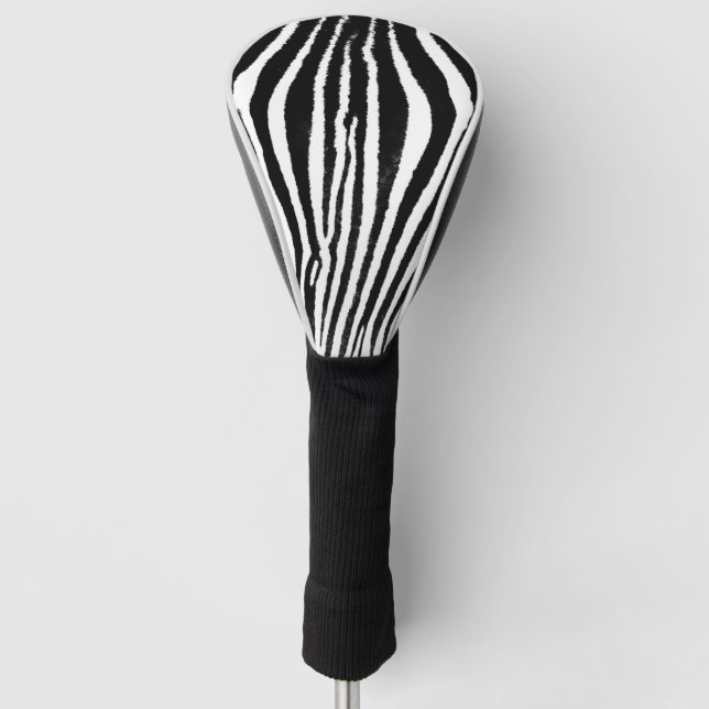 Zebra stripes black and white golf head cover (Front)