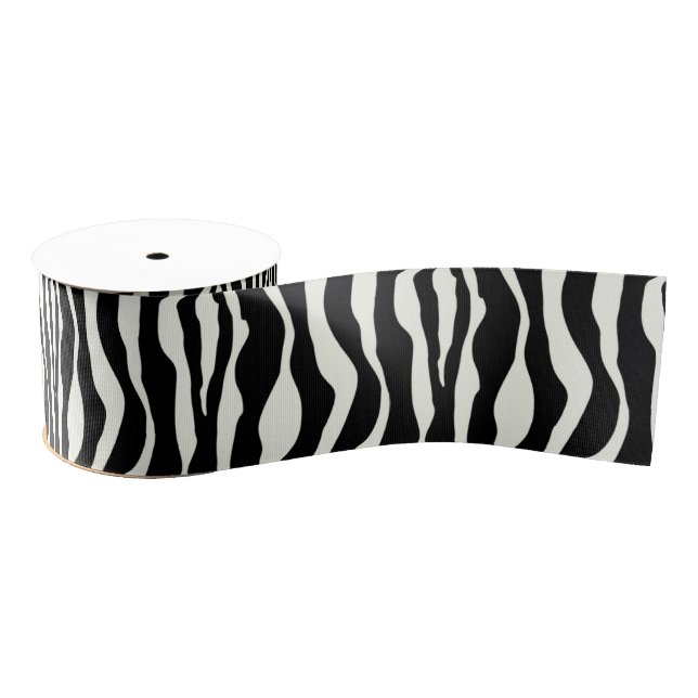 Zebra stripes - Black and White Grosgrain Ribbon (Spool)