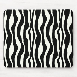 Zebra stripes - Black and White Mouse Pad