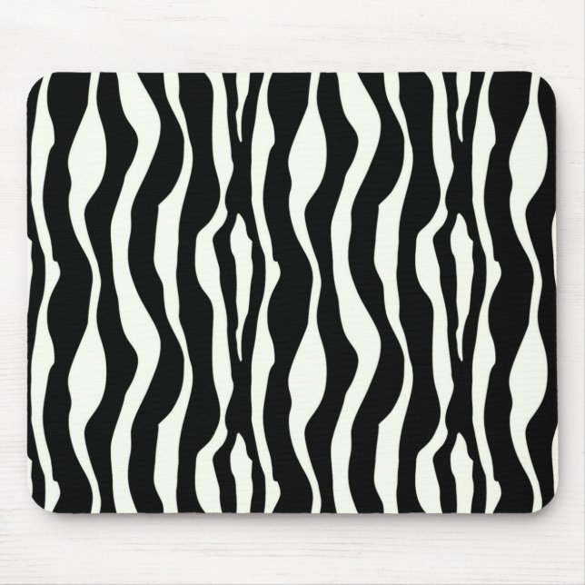Zebra stripes - Black and White Mouse Pad (Front)