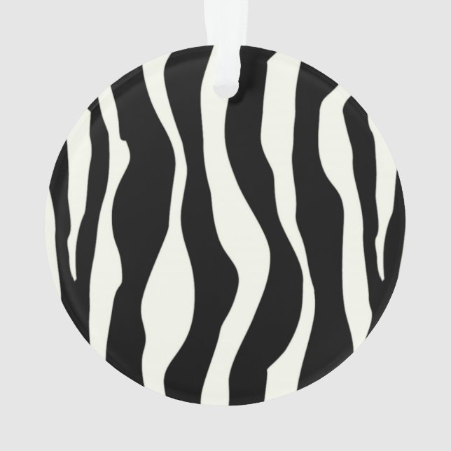 Zebra stripes - Black and White Ornament (Back)