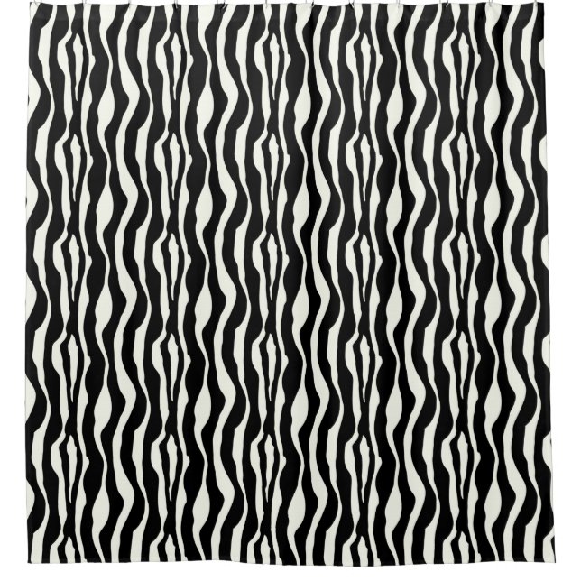Zebra stripes - Black and White Shower Curtain (Front)