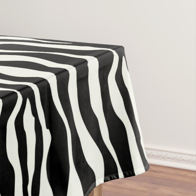 Zebra stripes - Black and White Tablecloth (In Situ)
