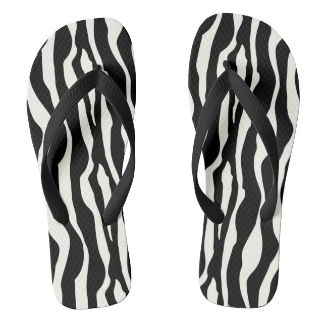 Zebra stripes - Black and White Thongs (Footbed)