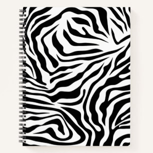 Zebra Stripes Black And White Wild Animal Print Notebook