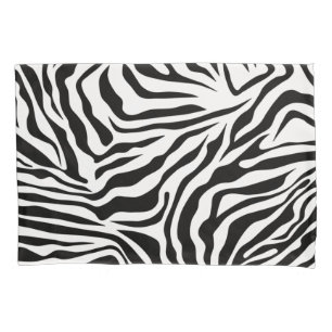 Zebra Stripes Black And White Wild Animal Print Pillowcase
