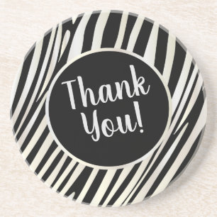 Zebra Stripes Black & Whit Pattern Trendy Design Coaster