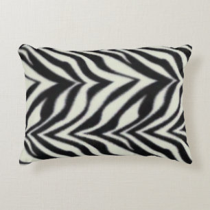 Zebra Stripes Black White Wild Safari Decorative Cushion
