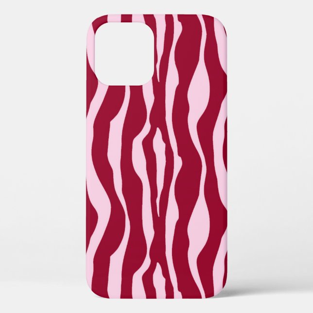 Zebra stripes - Burgundy and Pink Case-Mate iPhone Case (Back)