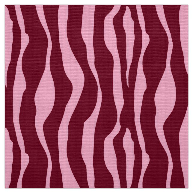 Zebra stripes - Burgundy and Pink Fabric (Swatch)