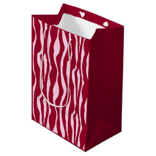 Zebra stripes - Burgundy and Pink Medium Gift Bag