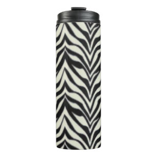 Zebra Stripes BW Wild Animal Print Thermal Tumbler
