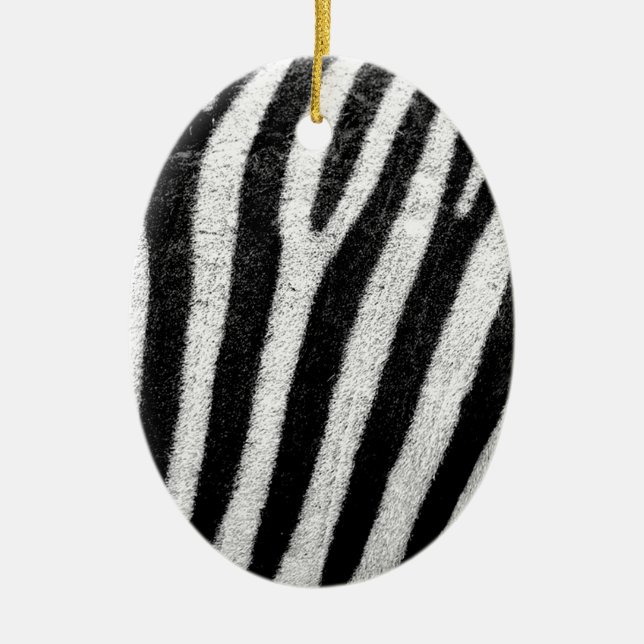 zebra Stripes Ceramic Ornament (Front)