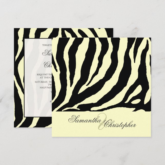 ZEBRA STRIPES/DIY BACKGROUND COLOR INVITATION (Front/Back)