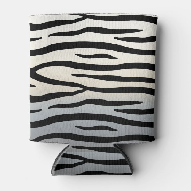 Zebra Stripes Exotic Animal Print Can Cooler (Front)